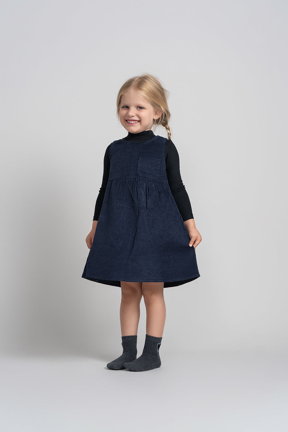 Corduroy Jumper Dress Navy