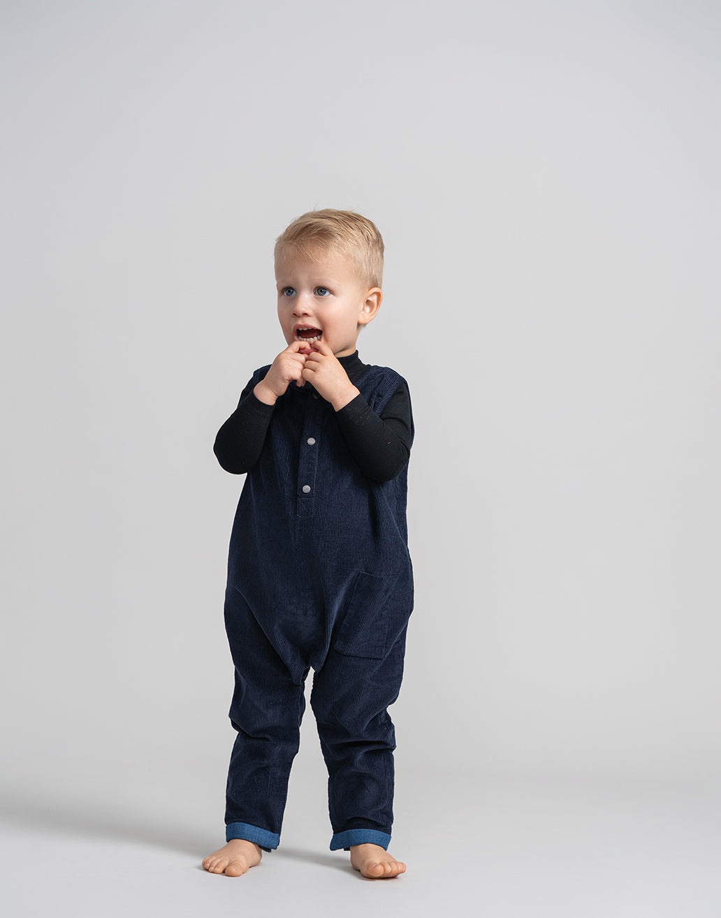 Corduroy Romper Navy