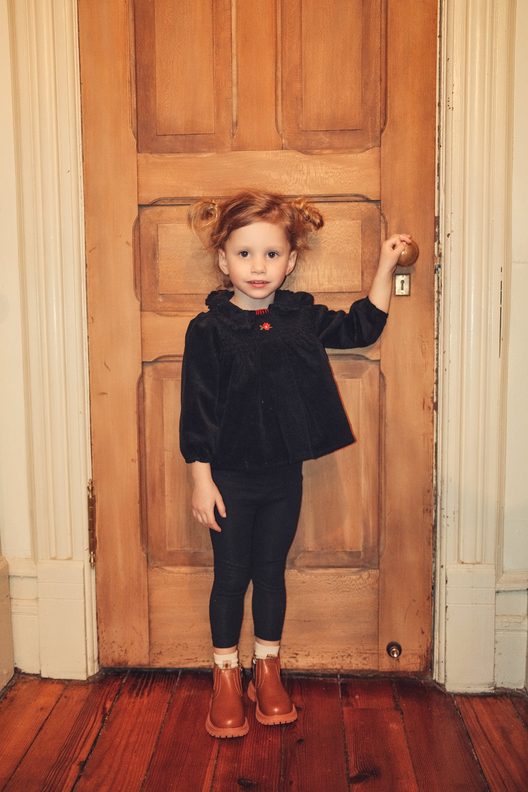 Smocked Corduroy Top and Legging  Set