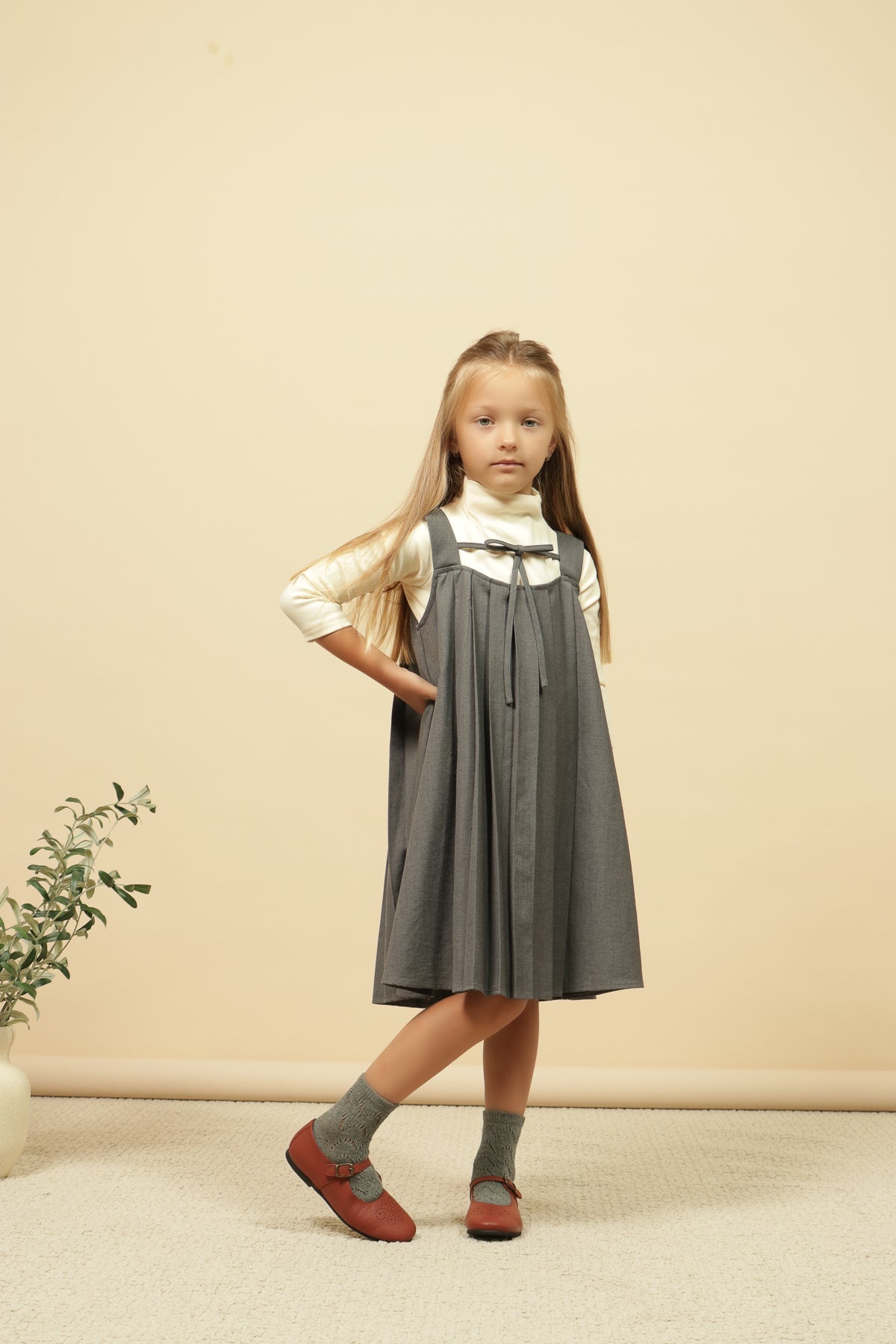 numu pleated swing dress NUMU Corduroy Jumper Dress Navy