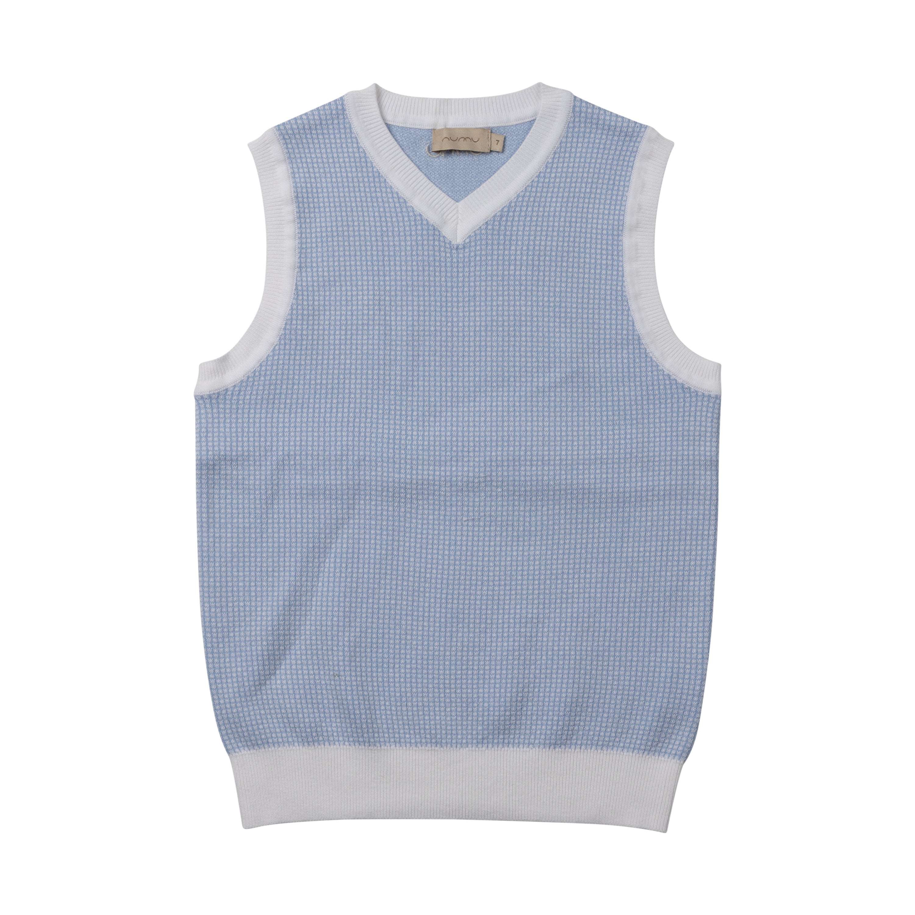 Micro Checked Knit Vest