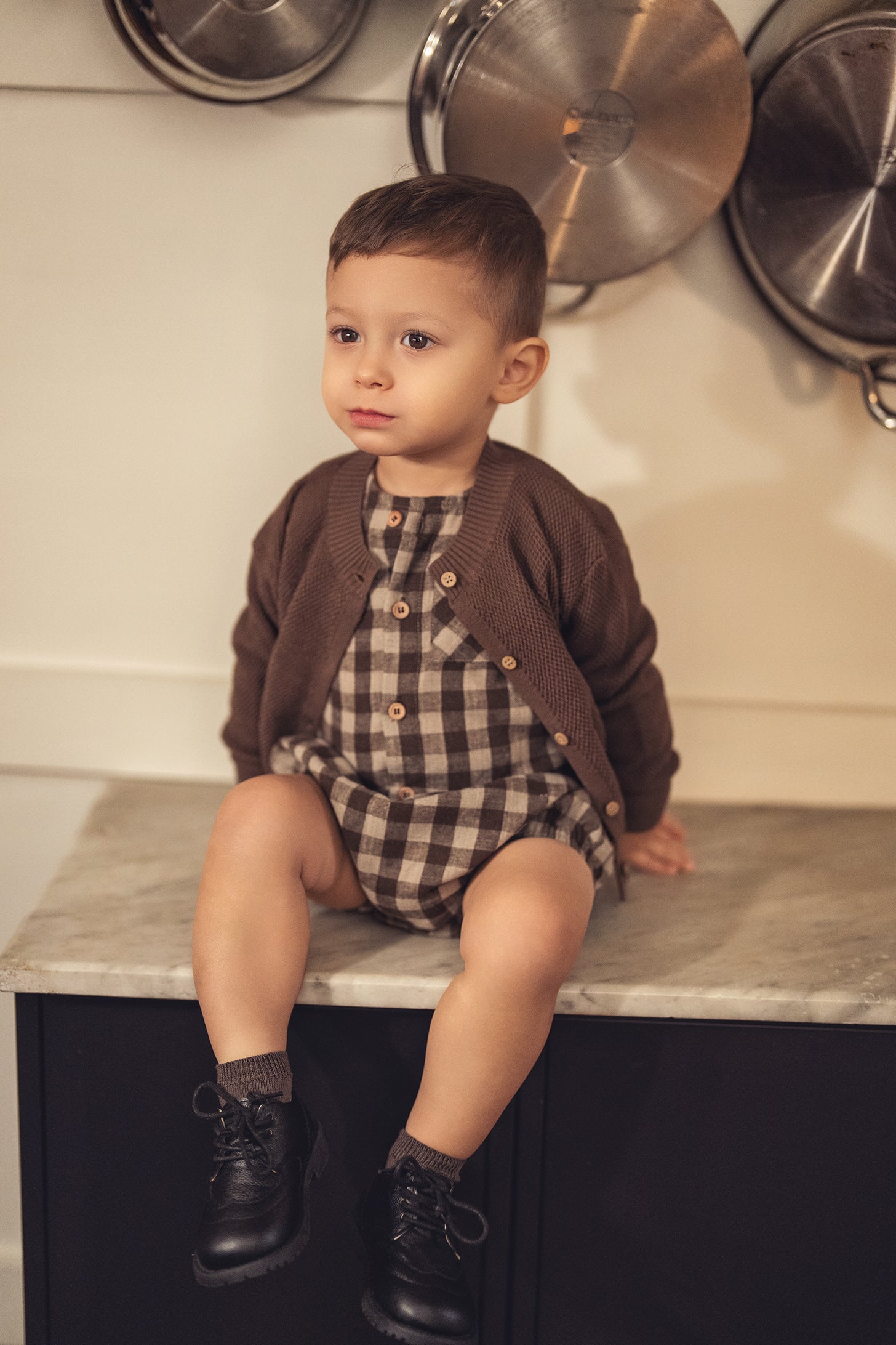Bubble Stitch Knit Cardigan Boys