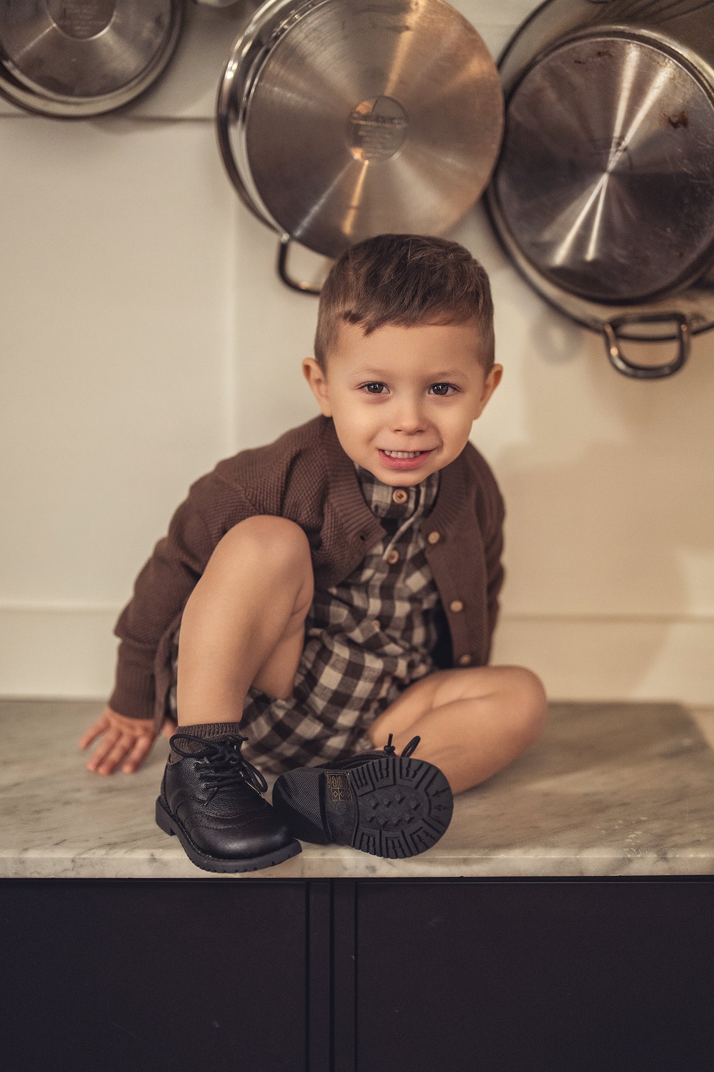 Checkered Shirt and Bloomer Set Baby Boy