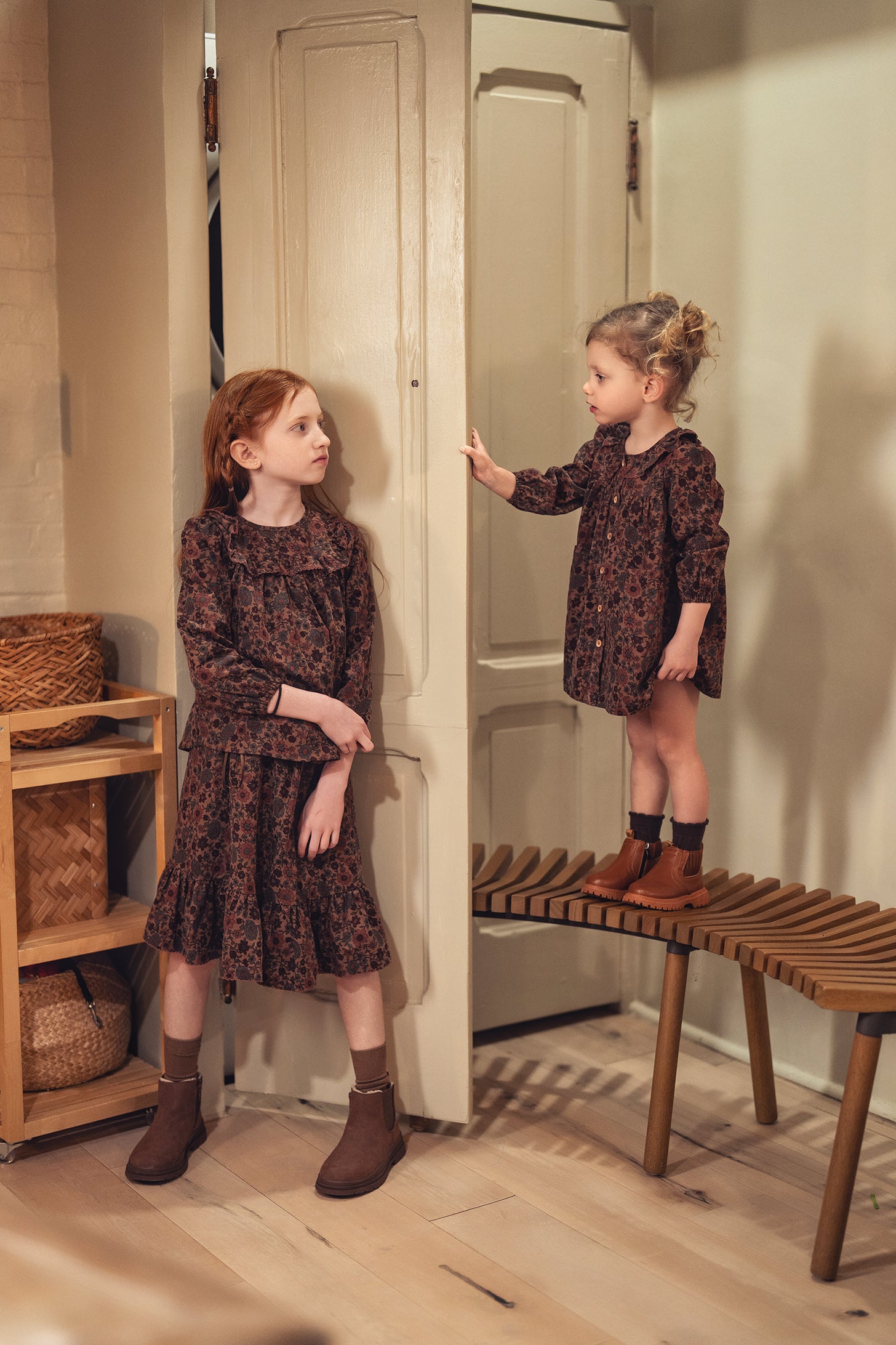 Corduroy Flower Print Dress