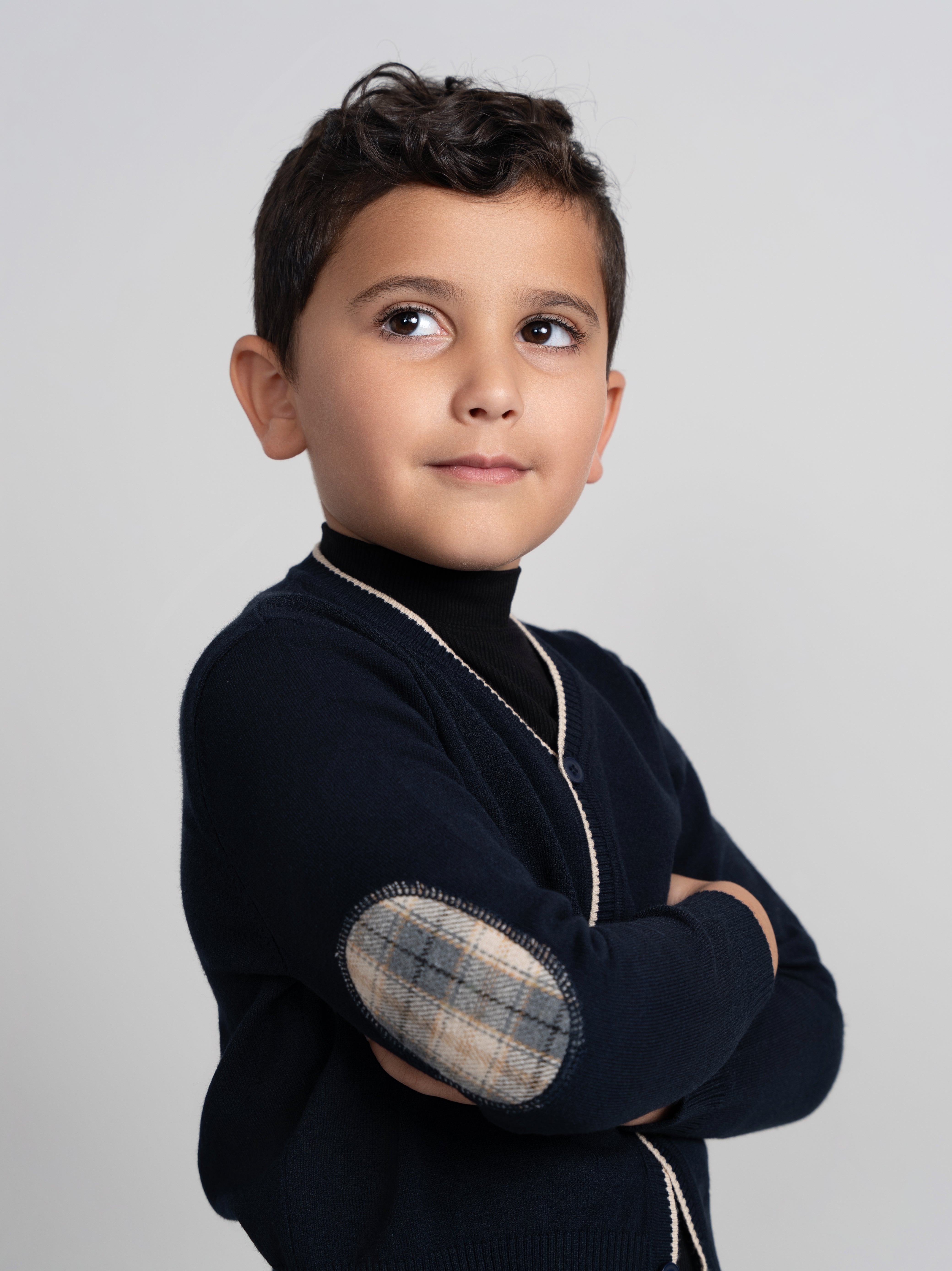 Boys Elbow Patch Sweater Navy