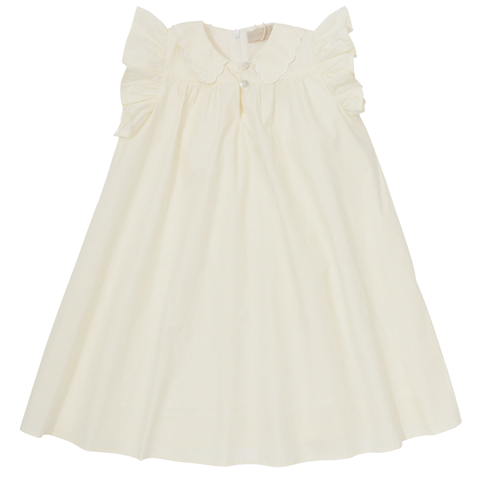 Micro Checked Flutter-Sleeve Jumper