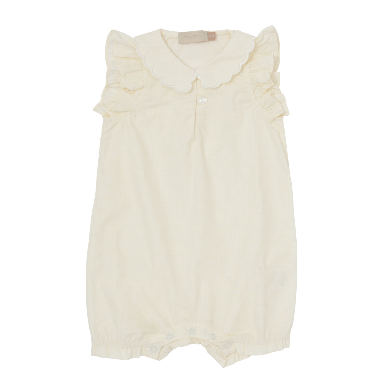 Micro Checked Baby Girl Romper