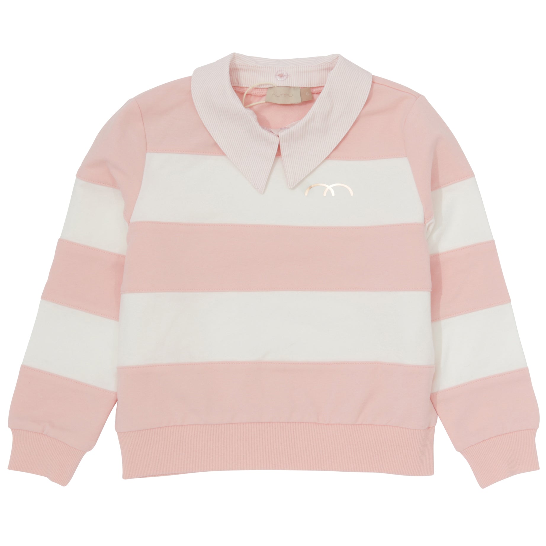 Girls Striped Sweatshirt with Removeable Collar