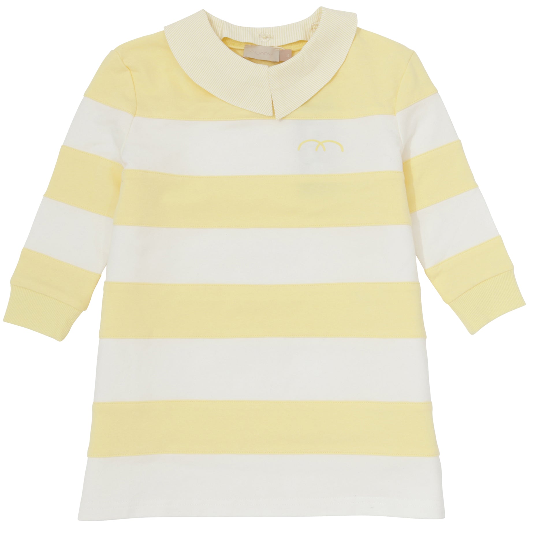 Striped Sweat Dress-Collared