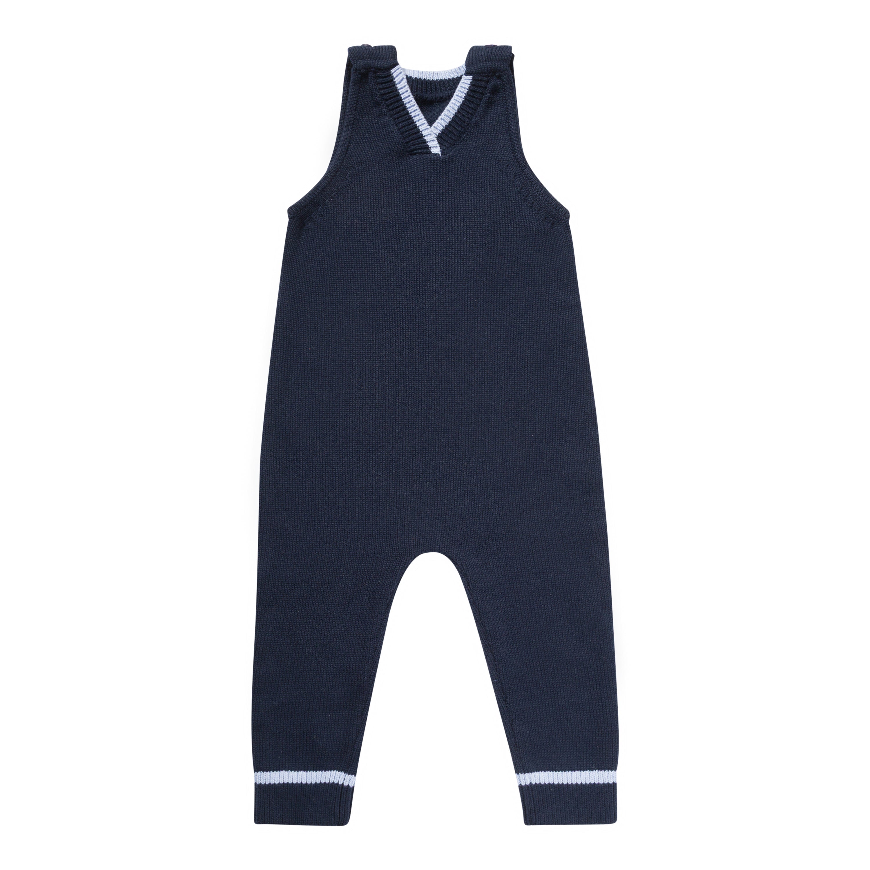 Boys Stripe V Neck Overalls