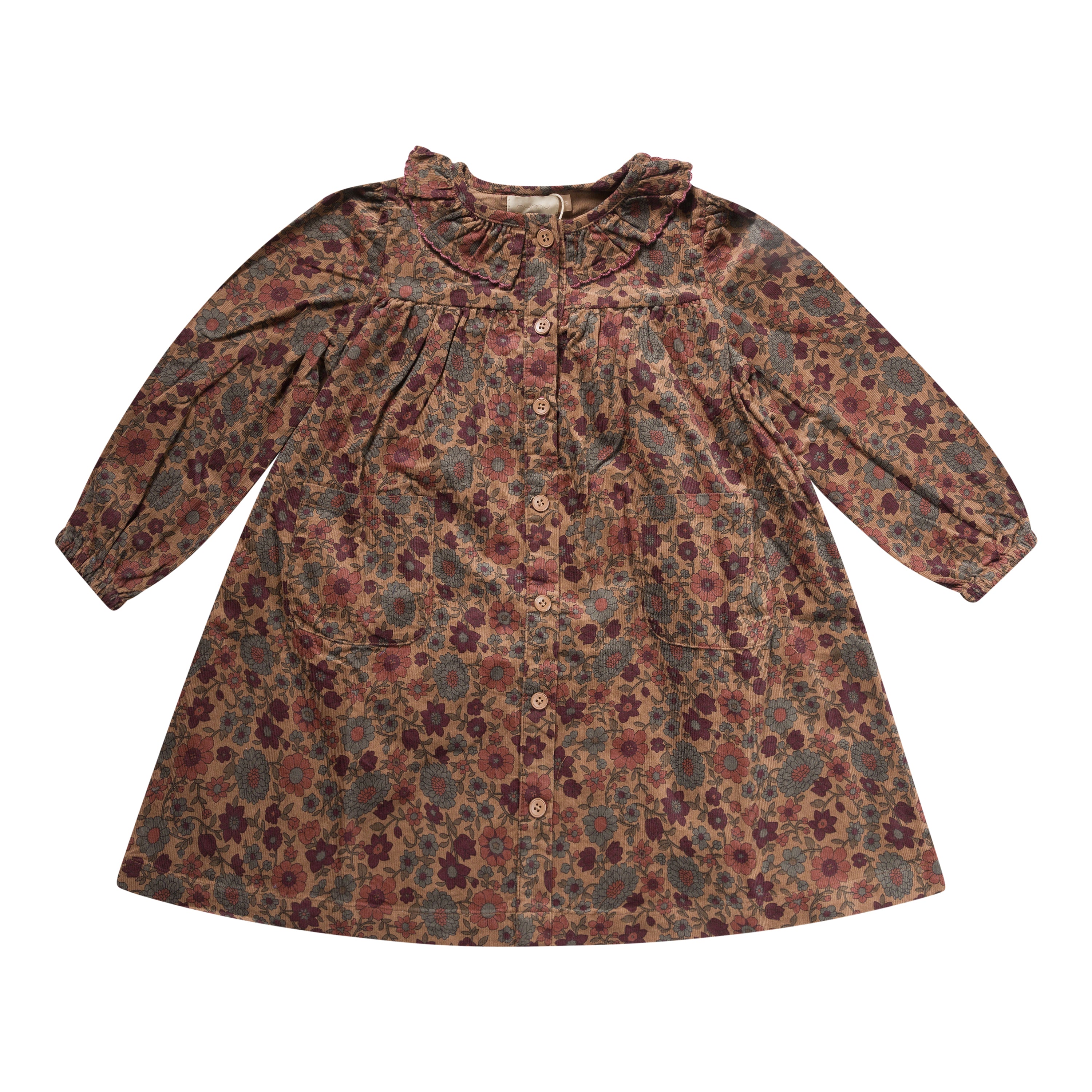 Corduroy Flower Print Dress