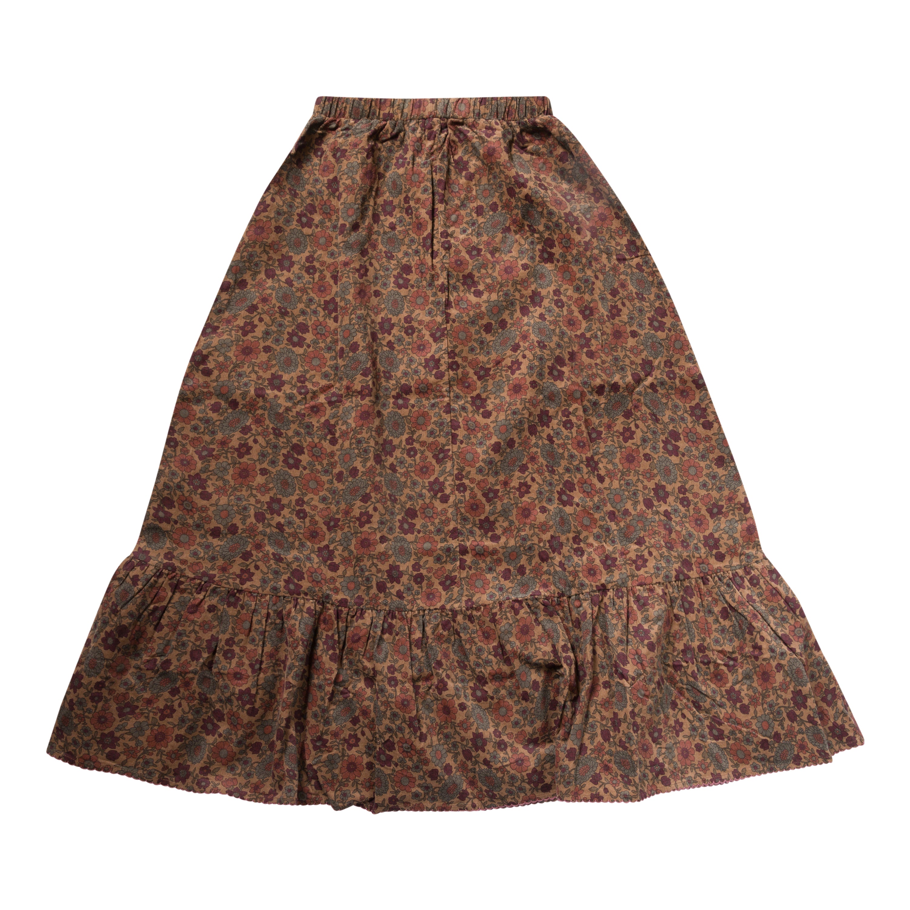 Corduroy Flower Print Skirt