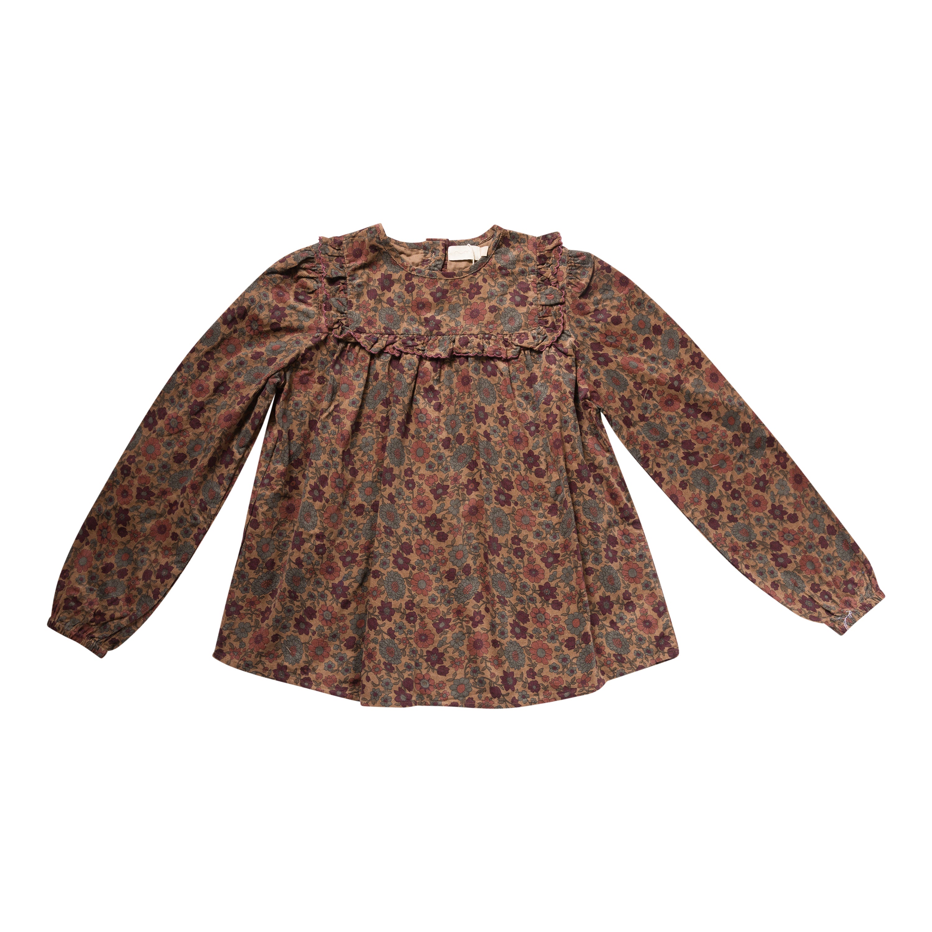Corduroy Flower Print Blouse