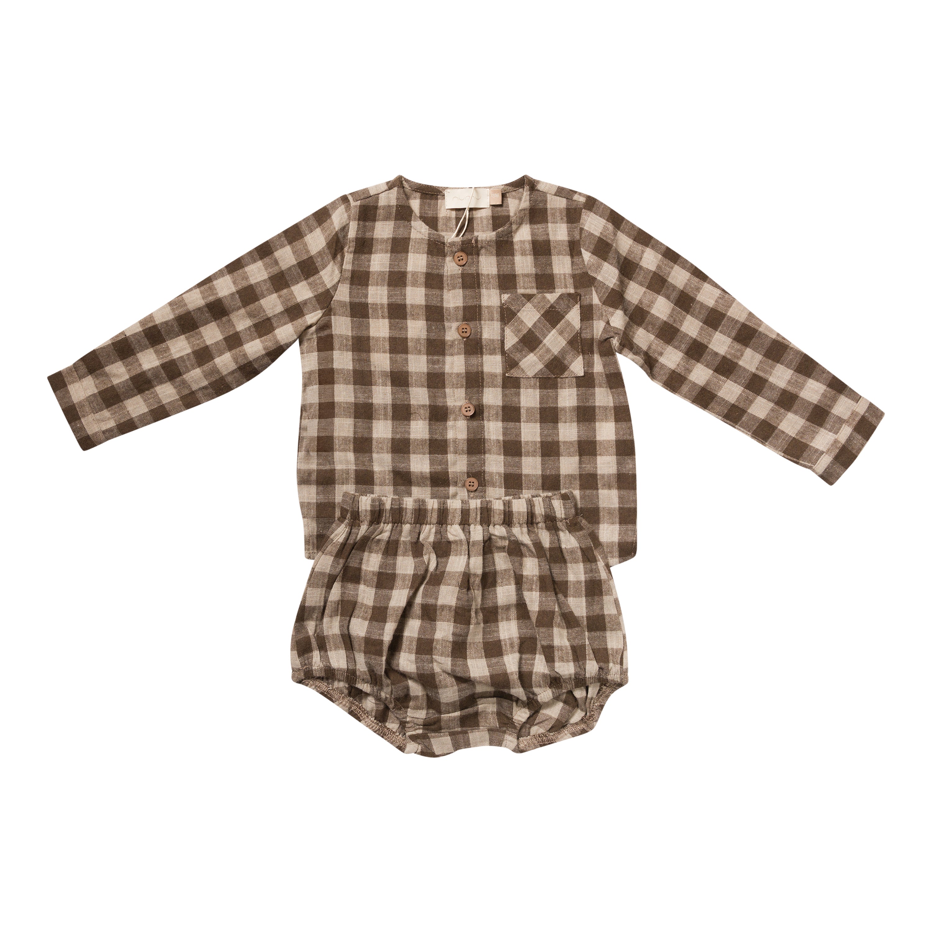 Checkered Shirt and Bloomer Set Baby Boy