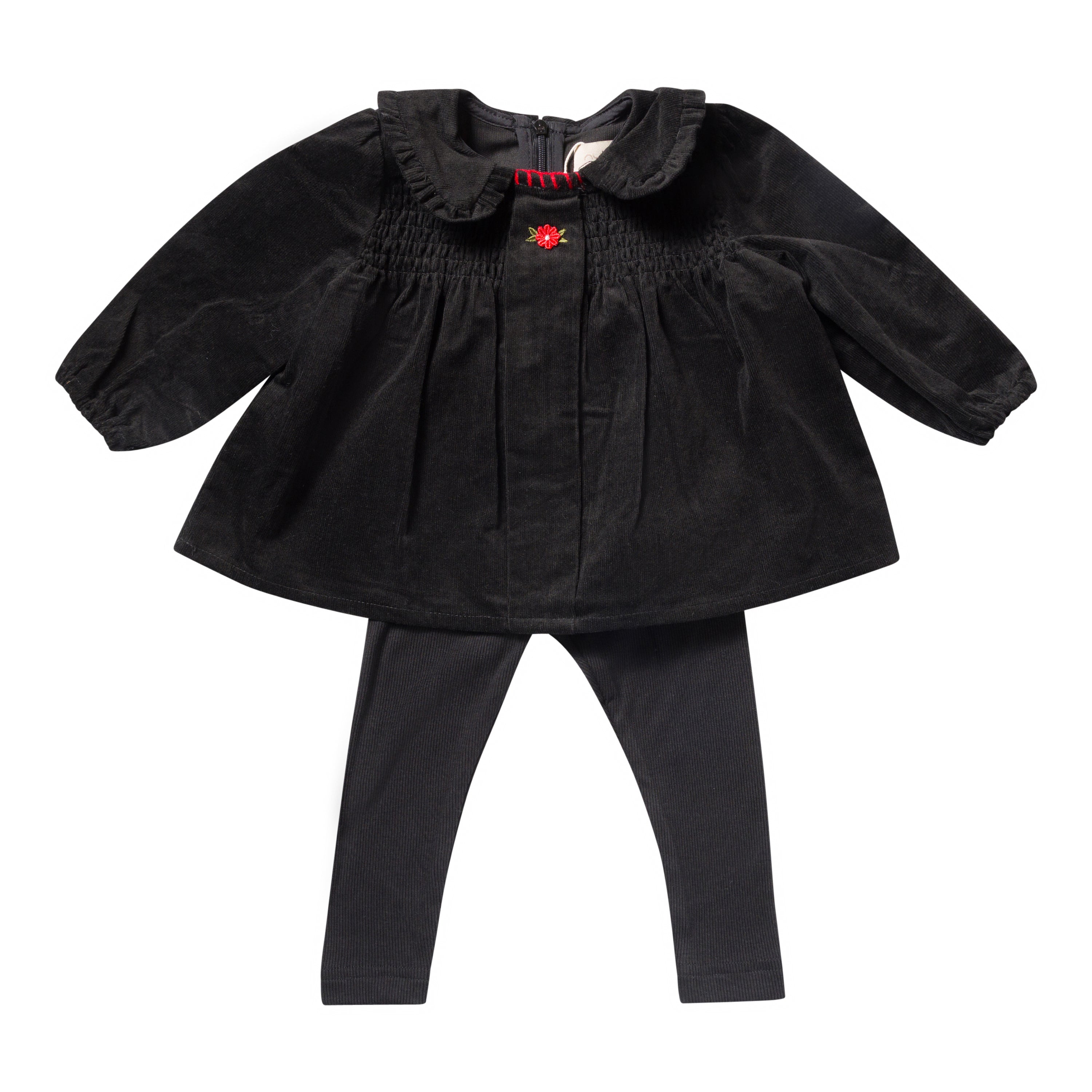 Smocked Corduroy Top and Legging  Set