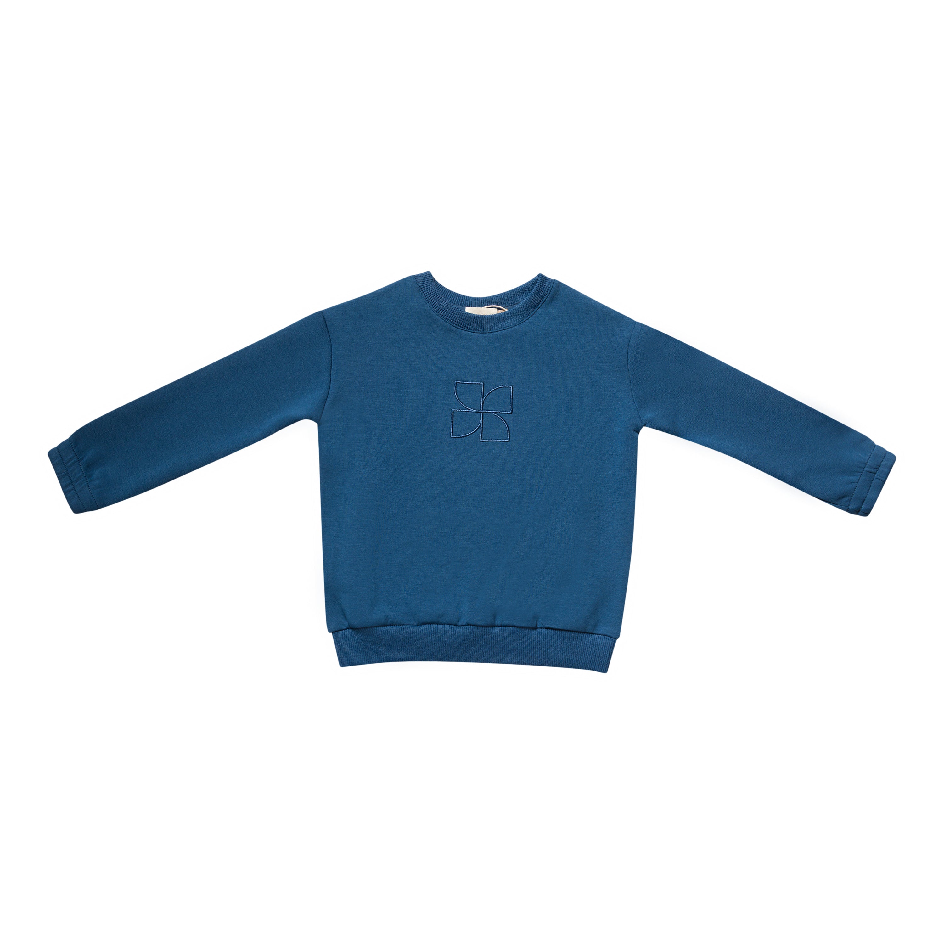 Embroidered Fan Polo Sweatshirt