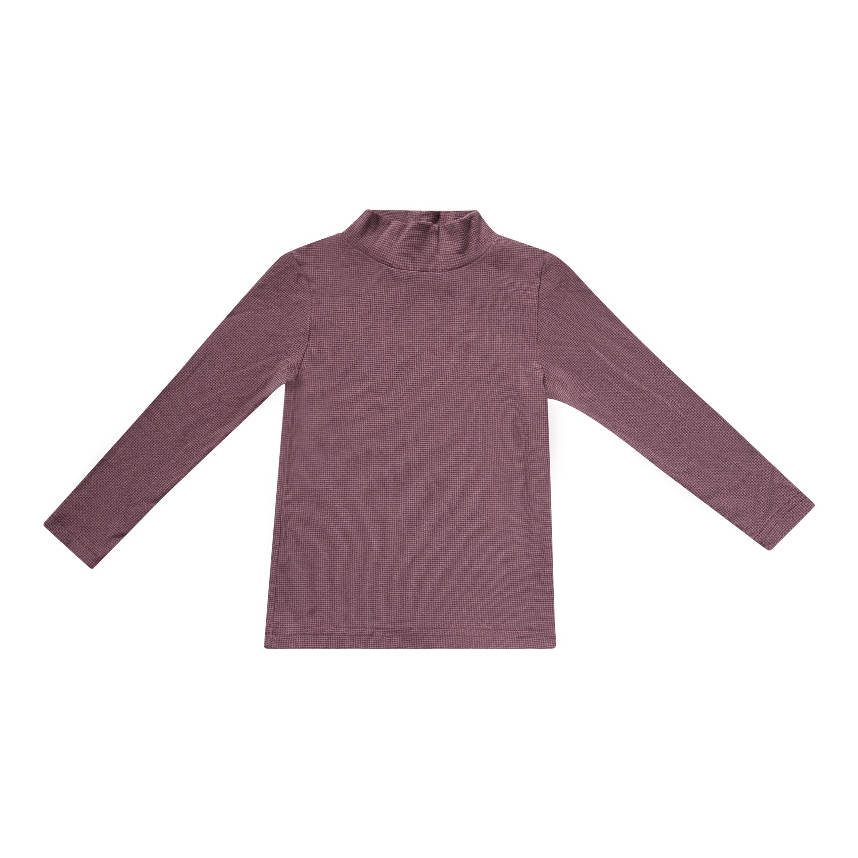 Gingham Print Mockneck